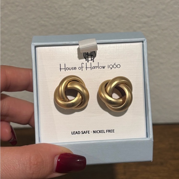 House of Harlow 1960 Knot Gold Tone Earrings - Picture 2 of 5